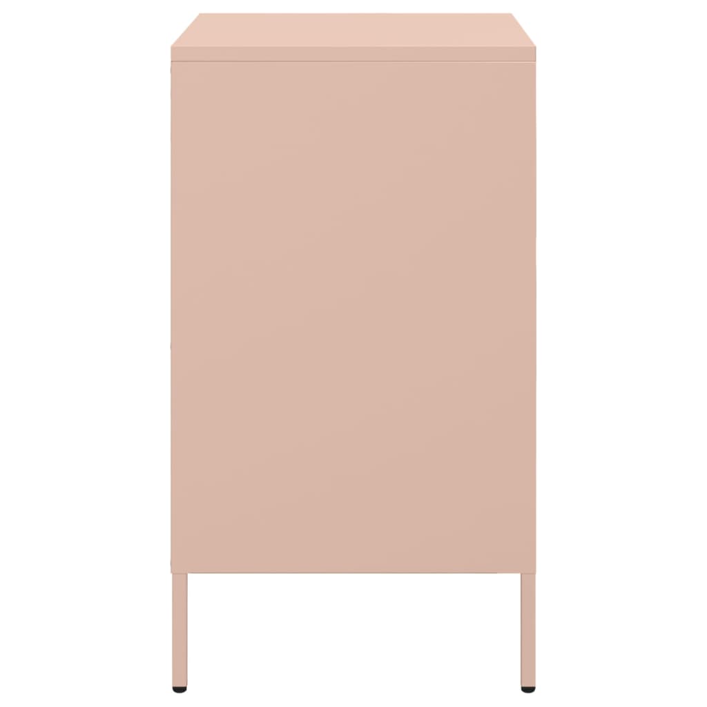 Nachtkastjes 2 st 36x39x68 cm koudgewalst staal roze