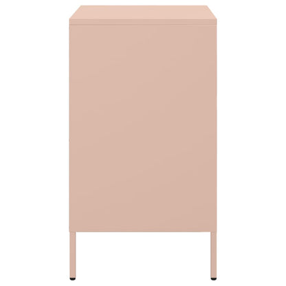 Nachtkastjes 2 st 36x39x68 cm koudgewalst staal roze