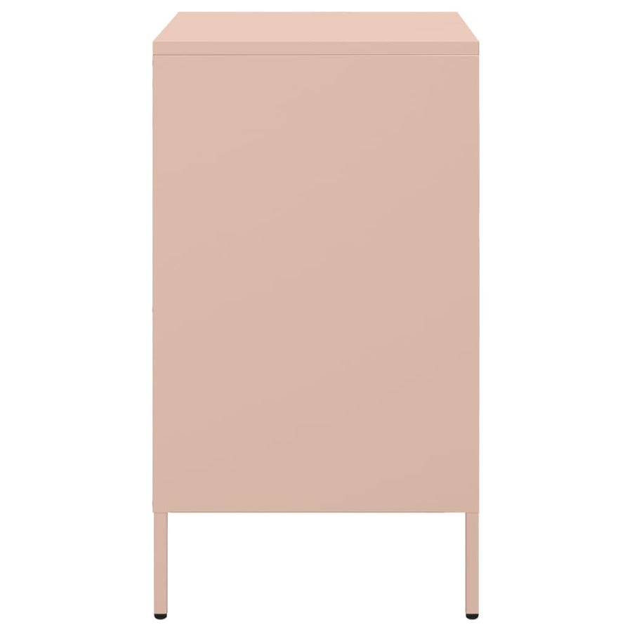 Nachtkastjes 2 st 36x39x68 cm koudgewalst staal roze