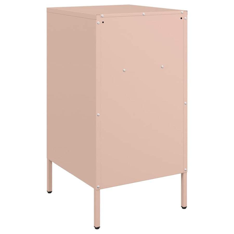 Nachtkastjes 2 st 36x39x68 cm koudgewalst staal roze