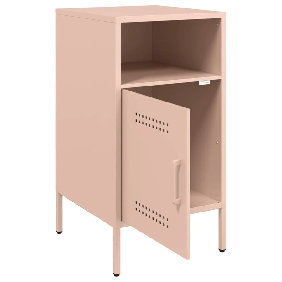 Nachtkastjes 2 st 36x39x68 cm koudgewalst staal roze