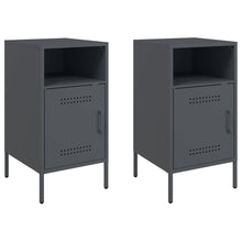 Nachtkastjes 2 st 36x39x68 cm koudgewalst staal antracietkleur