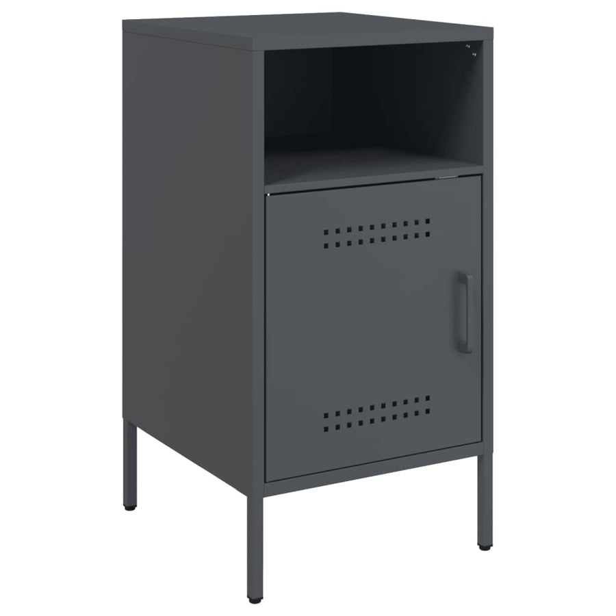 Nachtkastjes 2 st 36x39x68 cm koudgewalst staal antracietkleur