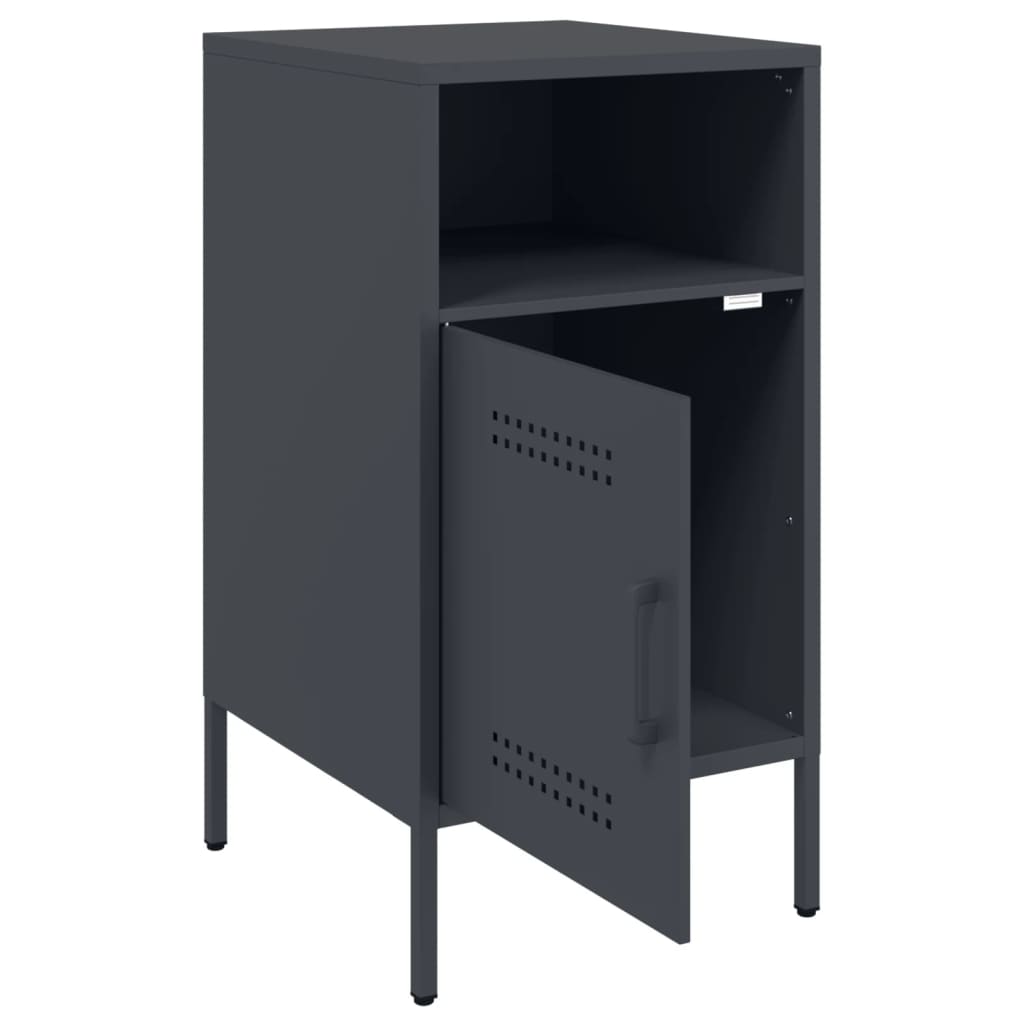 Nachtkastjes 2 st 36x39x68 cm koudgewalst staal antracietkleur