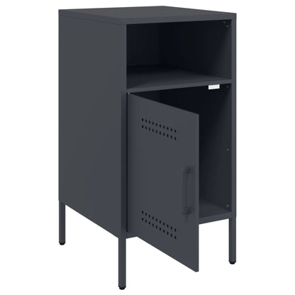 Nachtkastjes 2 st 36x39x68 cm koudgewalst staal antracietkleur