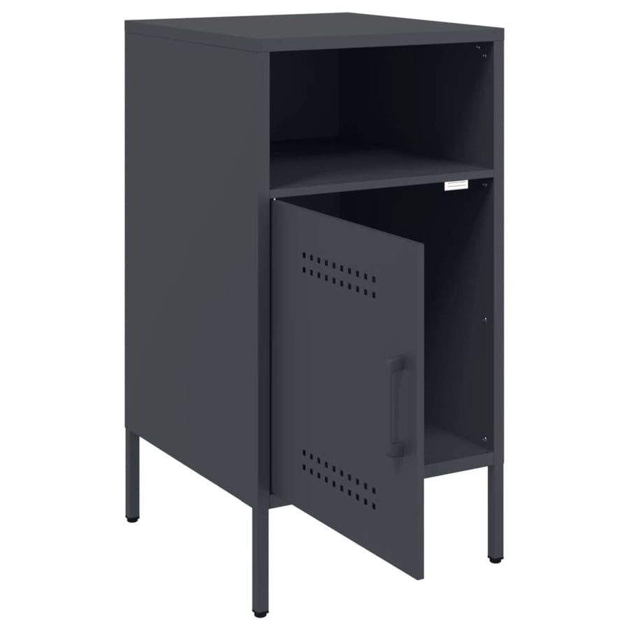 Nachtkastjes 2 st 36x39x68 cm koudgewalst staal antracietkleur