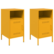 Nachtkastjes 2 st 36x39x68 cm koudgewalst staal mosterdgeel