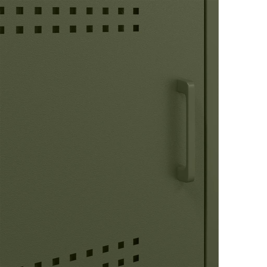 Nachtkastjes 2 st 36x39x68 cm koudgewalst staal olijfgroen