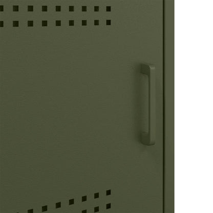 Nachtkastjes 2 st 36x39x68 cm koudgewalst staal olijfgroen