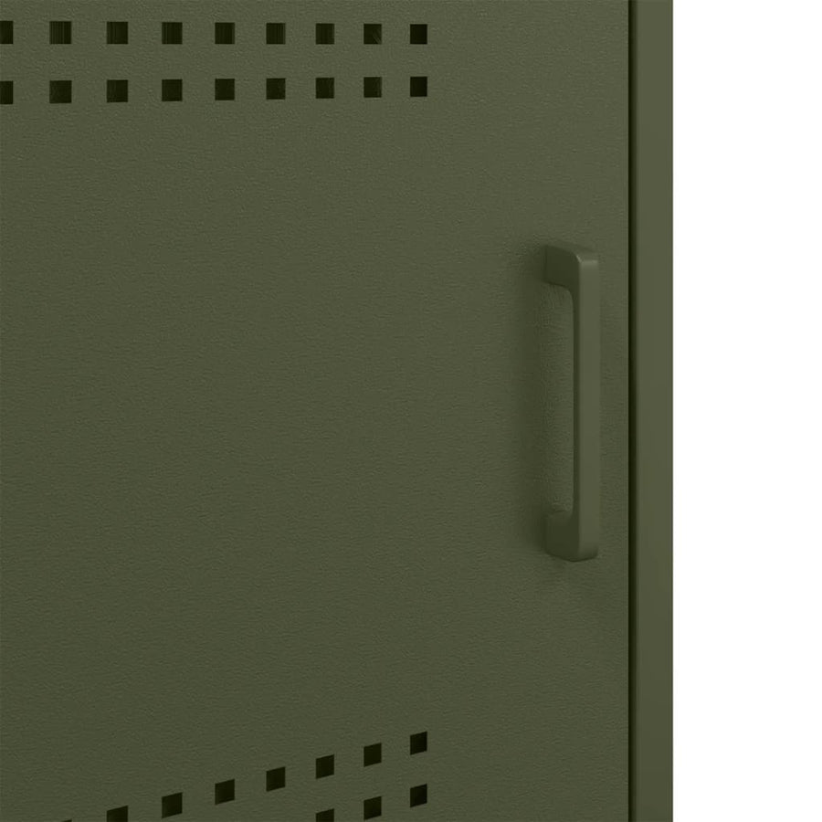 Nachtkastjes 2 st 36x39x68 cm koudgewalst staal olijfgroen