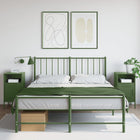 Nightstands 2 pcs 36x39x68 cm steel olive green