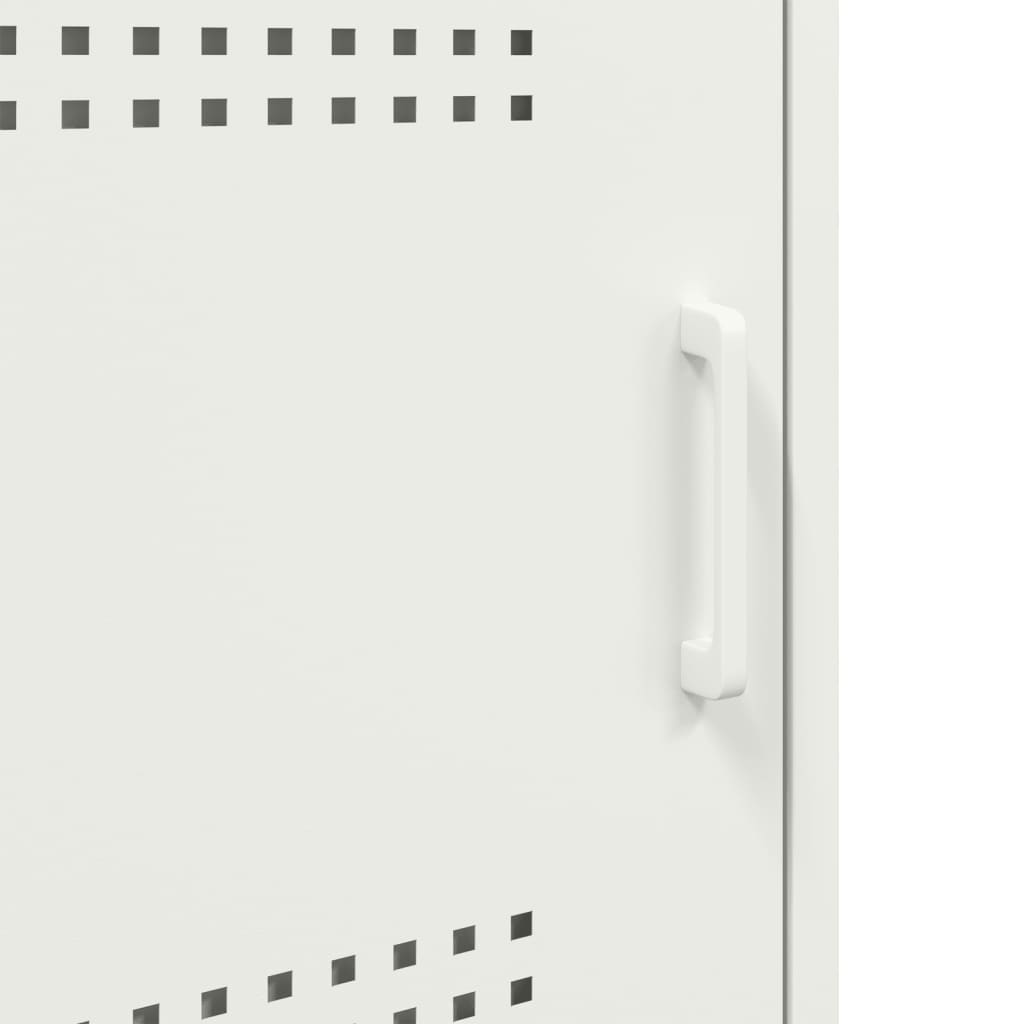 Nachtkastje 36x39x68 cm koudgewalst staal wit