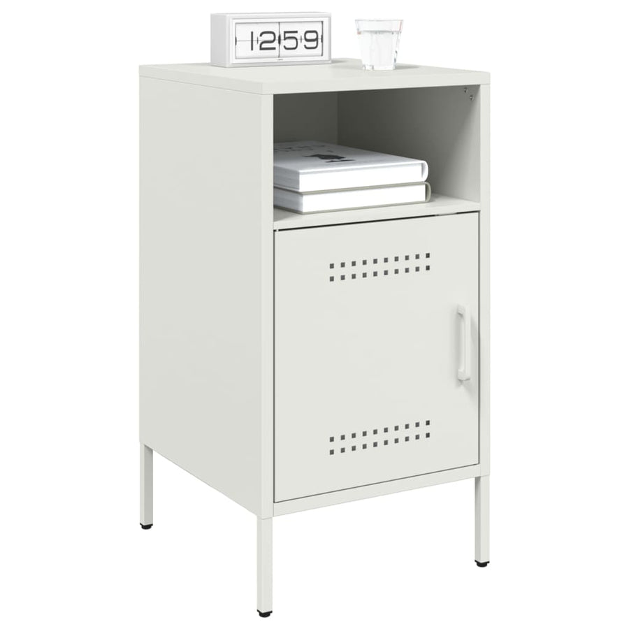 Nachtkastjes 2 st 36x39x68 cm koudgewalst staal wit
