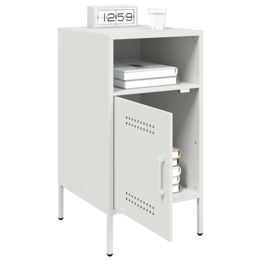 Nachtkastjes 2 st 36x39x68 cm koudgewalst staal wit