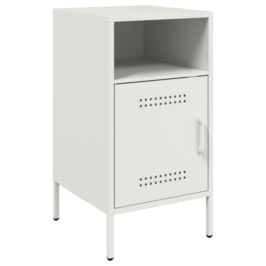 Nachtkastjes 2 st 36x39x68 cm koudgewalst staal wit