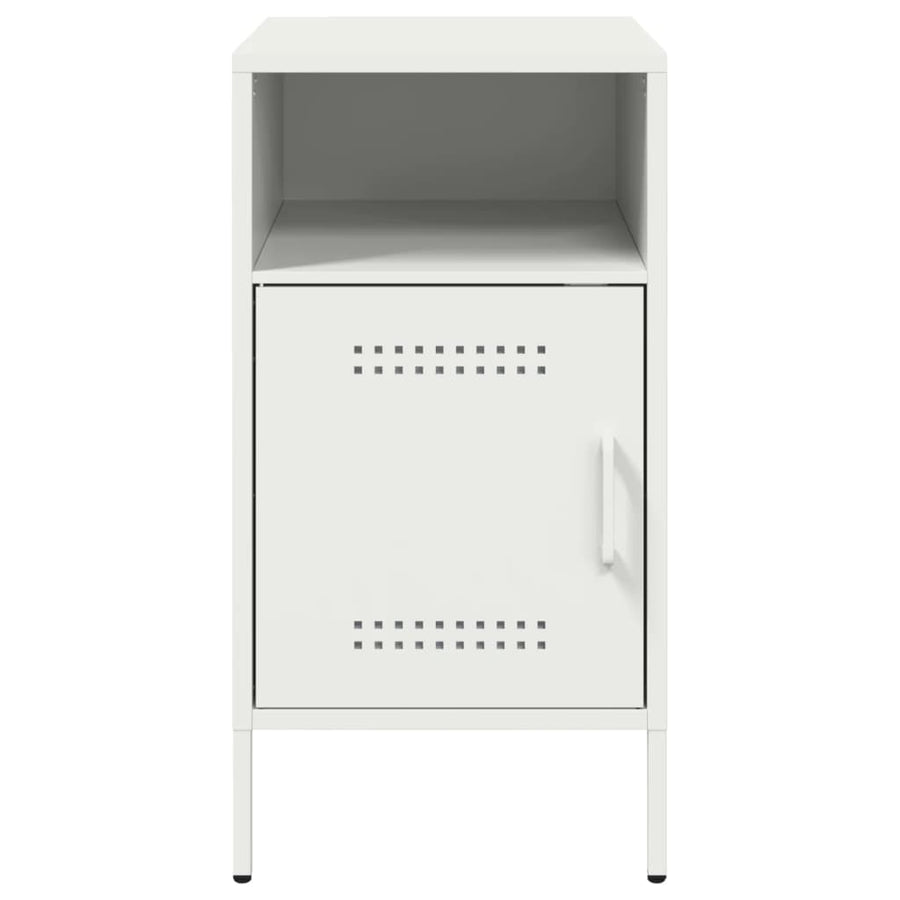 Nachtkastjes 2 st 36x39x68 cm koudgewalst staal wit