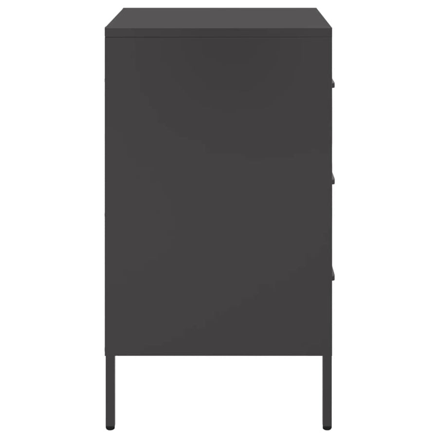Nachtkastjes 2 st 36x39x68 cm koudgewalst staal zwart