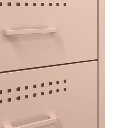 Nachtkastje 36x39x68 cm koudgewalst staal roze