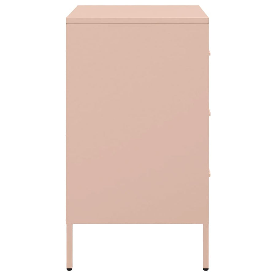 Nachtkastjes 2 st 36x39x68 cm koudgewalst staal roze