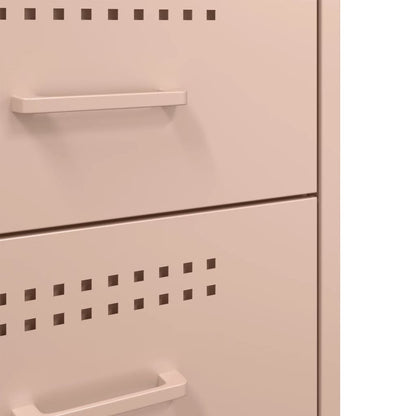 Nachtkastjes 2 st 36x39x68 cm koudgewalst staal roze