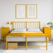Nachtkastjes 2 st 36x39x68 cm staal mosterdgeel