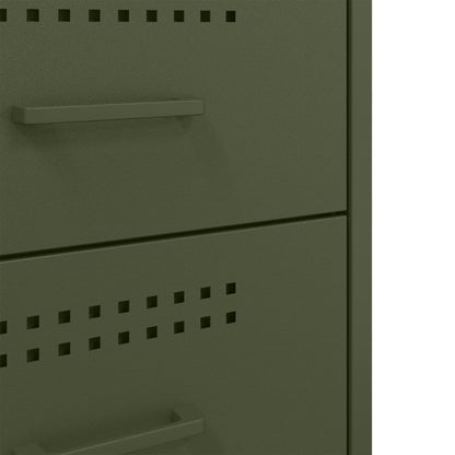 Nachtkastjes 2 st 36x39x68 cm koudgewalst staal olijfgroen