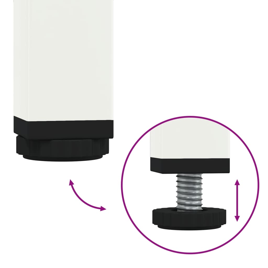 Nachtkastje 36x39x68 cm koudgewalst staal wit