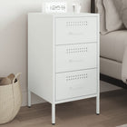 Bedside table 36x39x68 cm steel white