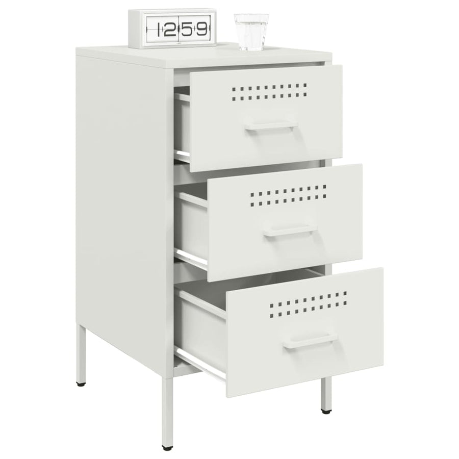 Nachtkastjes 2 st 36x39x68 cm koudgewalst staal wit