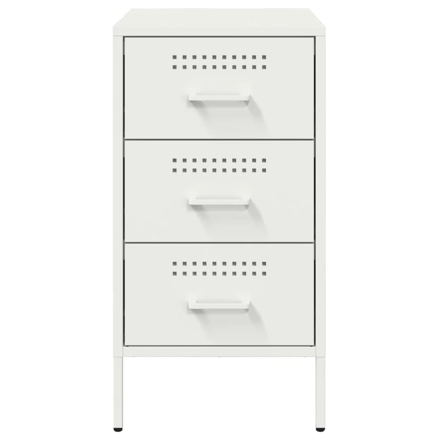 Nachtkastjes 2 st 36x39x68 cm koudgewalst staal wit