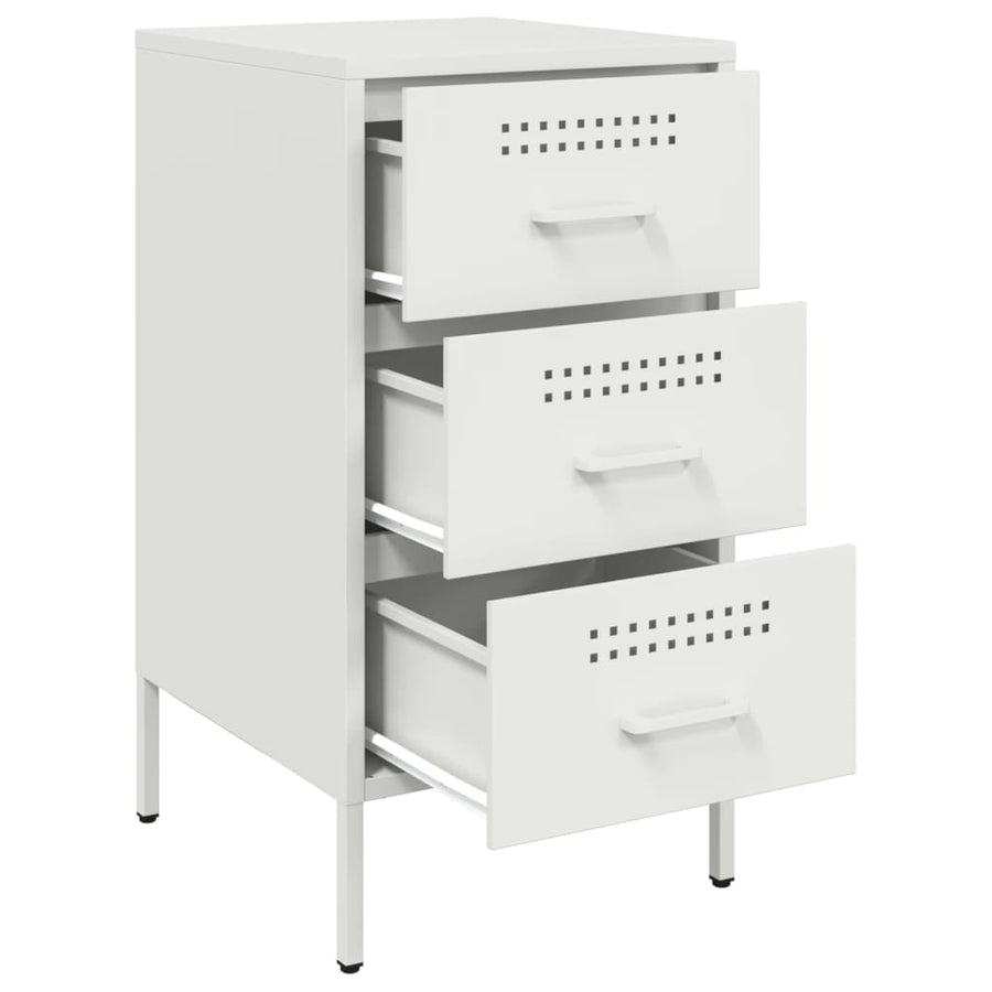 Nachtkastjes 2 st 36x39x68 cm koudgewalst staal wit