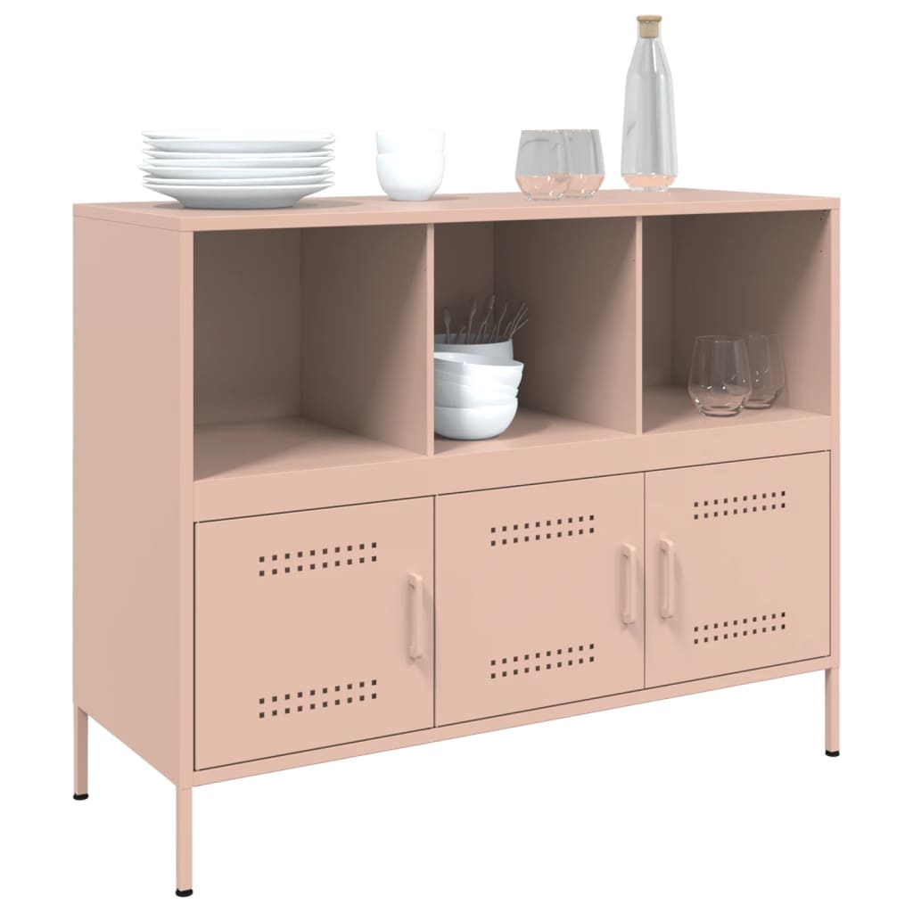 Dressoir 100,5x39x79 cm koudgewalst staal roze