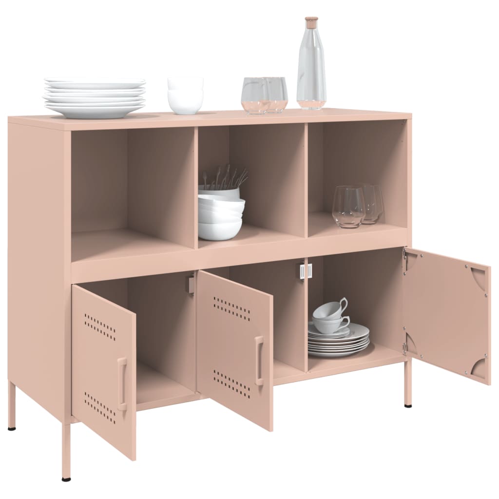 Dressoir 100,5x39x79 cm koudgewalst staal roze