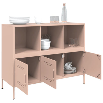 Dressoir 100,5x39x79 cm koudgewalst staal roze
