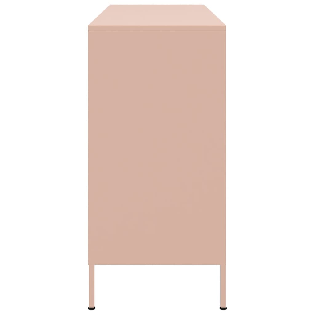 Dressoir 100,5x39x79 cm koudgewalst staal roze