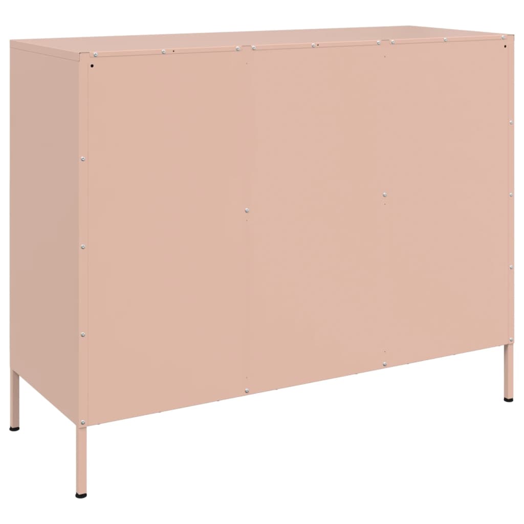 Dressoir 100,5x39x79 cm koudgewalst staal roze