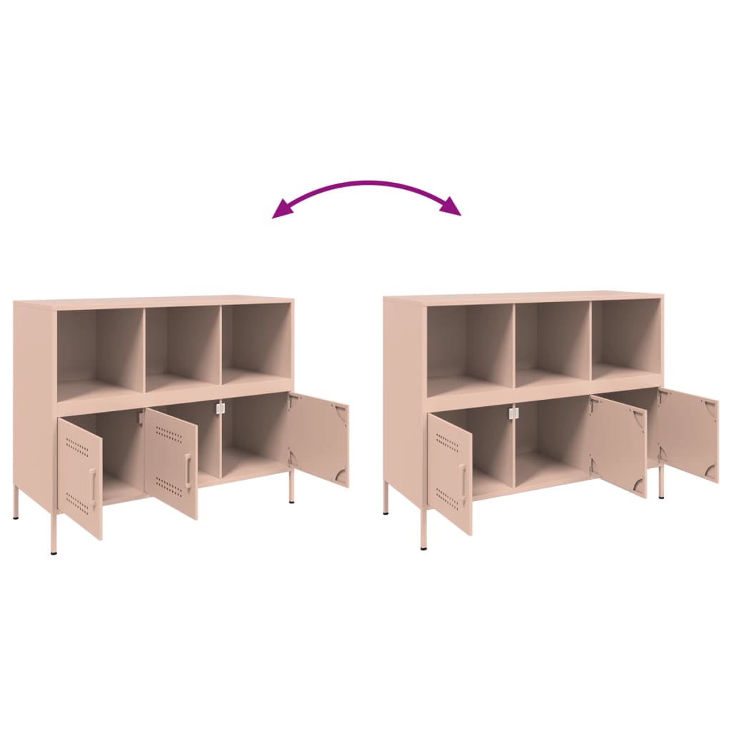 Dressoir 100,5x39x79 cm koudgewalst staal roze