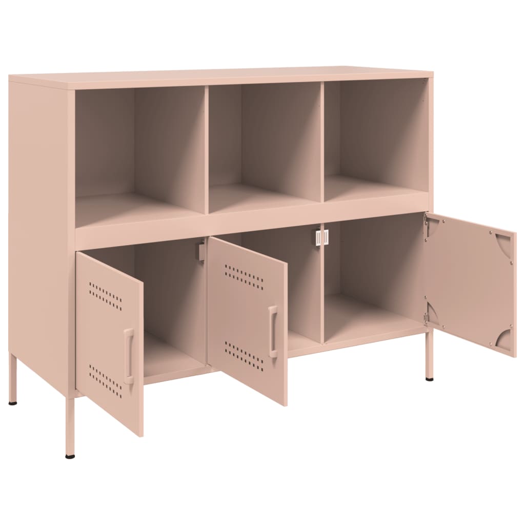 Dressoir 100,5x39x79 cm koudgewalst staal roze
