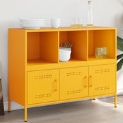 Dressoir staal 100,5x39x79 cm mosterdgeel