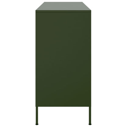Dressoir 100,5x39x79 cm koudgewalst staal olijfgroen