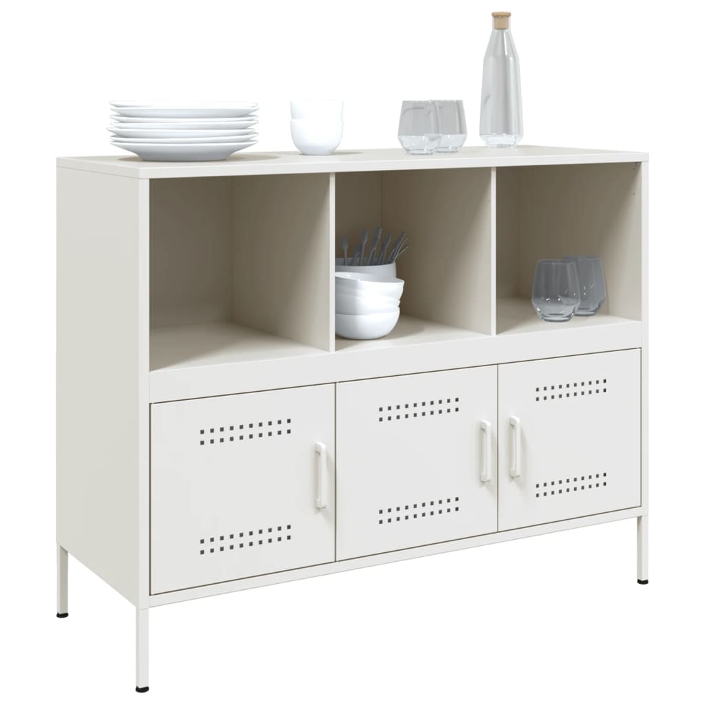 Dressoir 100,5x39x79 cm koudgewalst staal wit