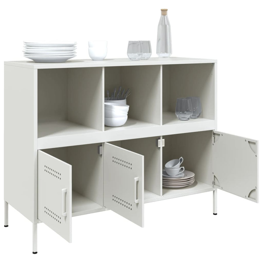 Dressoir 100,5x39x79 cm koudgewalst staal wit