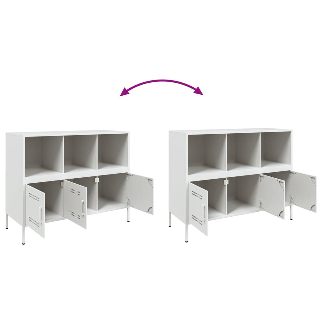 Dressoir 100,5x39x79 cm koudgewalst staal wit