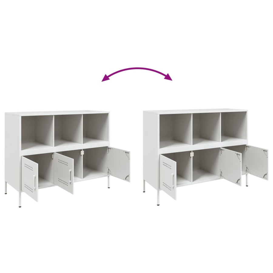 Dressoir 100,5x39x79 cm koudgewalst staal wit