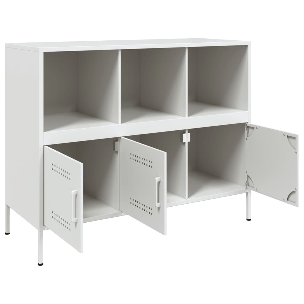 Dressoir 100,5x39x79 cm koudgewalst staal wit