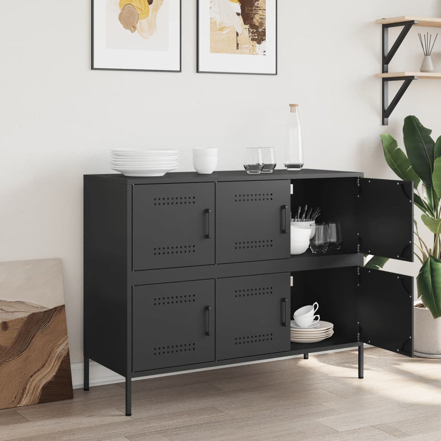Dressoir 100,5X39X79 Cm Staal Zwart