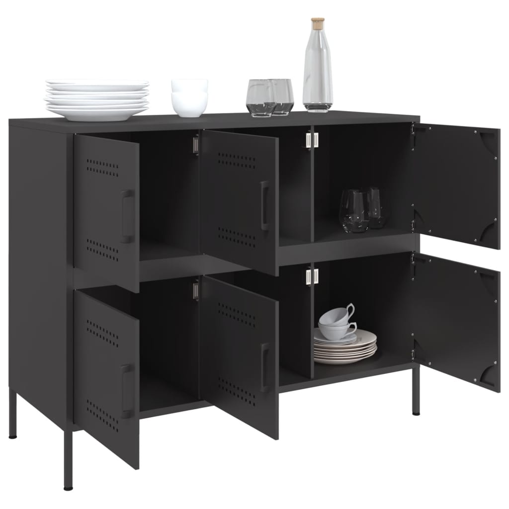 Dressoir 100,5X39X79 Cm Staal Zwart