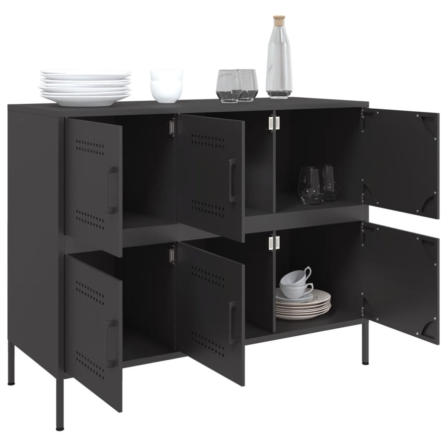 Dressoir 100,5X39X79 Cm Staal Zwart