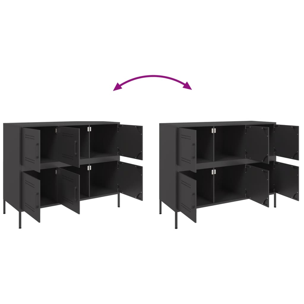 Dressoir 100,5X39X79 Cm Staal Zwart