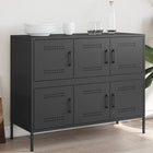 Dressoir 100,5x39x79 cm staal zwart